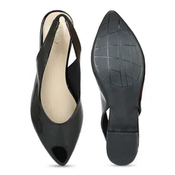 Inc 5 Black Textured Party Block Pumps image 4