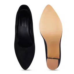 Try Me Pointed Toe Suede Block Pumps image 5