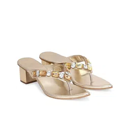 clog london CLOG LONDO Embellished Open Toe Block Heels image 5