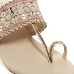NR By Nidhi Rathi Ethnic Embellished Open One Block Heels image 3