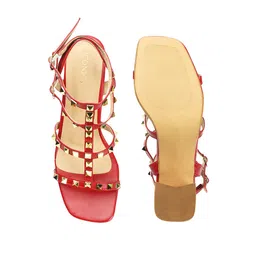ICONICS Embellished Open Toe Block Heels image 5