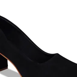 Try Me Pointed Toe Suede Block Pumps image 3
