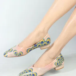 Denill Printed Pointed Toe Comfortable Block Heeled Pumps image 4