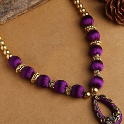AKSHARA Purple Gold-Plated Necklace-56