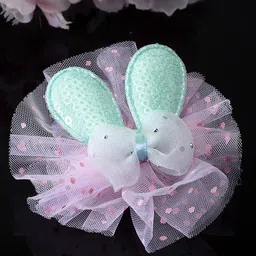 Stoln Girls Embellished Bunny Shaped Net Alligator Hair Clip-39