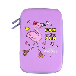 Smily Kiddos Purple Flamingo Printed Pencil Case-86