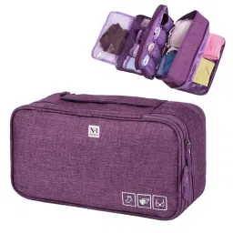 NFI Essentials 3 Layer Lingerie Organizer Bag, Portable Travel Storage Pouch for Bra, Panty, Socks-picture-5