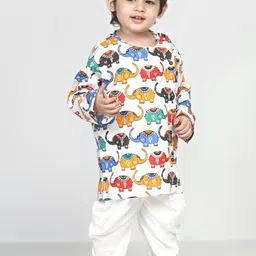 Polka Tots Kids Printed Regular Kurta with Dhoti Pants-26