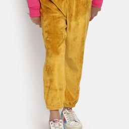 V-Mart Girls Mid-Rise Knitted Velvet Jogger-picture-24