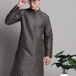Jompers Ethnic Motif Printed Mandarin Collar Kurta With Pyjamas-picture-9