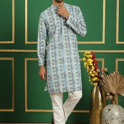 Anouk Ethnic Motifs Printed Regular Thread Work Kurta & Pyjamas-picture-46