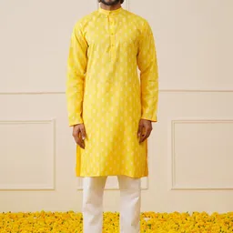 Jompers Floral Printed Mandarin Collar Sequinned Straight Kurta with Trousers-picture-46