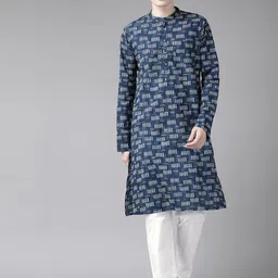 See Designs Abstract Printed Straight Pure Cotton Kurta with Pyjamas-picture-5