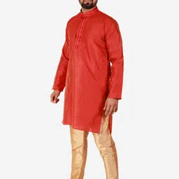 Pro-Ethic STYLE DEVELOPER Men Pure Silk Kurta with Pyjamas image 3