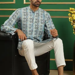 Anouk Ethnic Motifs Printed Regular Thread Work Kurta & Pyjamas image 2