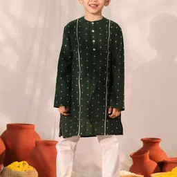 VASTRAMAY Boys Floral Regular Kurta with Pyjamas-34