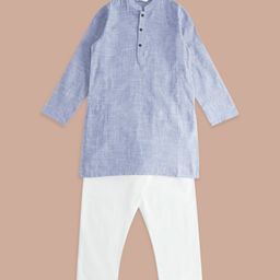 indus route by Pantaloons Boys Striped Pure Cotton Kurta With Pyjamas-14
