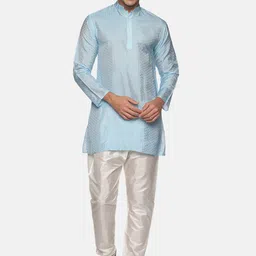 Sethukrishna Men Blue Kurta with Pyjamas-picture-23