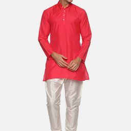Sethukrishna Men Fuchsia Kurta with Pyjamas-31