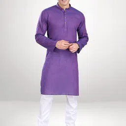 RG DESIGNERS Men Purple Kurta with Pyjamas-image-80