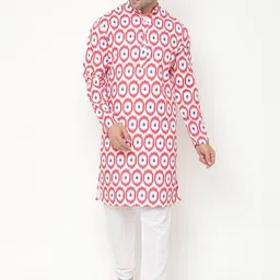Hangup Men Red Printed Kurta with Pyjamas-picture-11