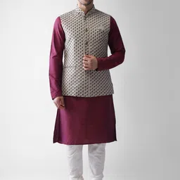 KISAH Men Grey Regular Kurta with Pyjamas-82