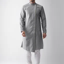 KISAH Men Grey Regular Kurta with Pyjamas-86