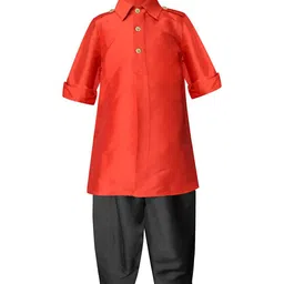 A T U N Boys Red & Black Regular Kurta with Pyjamas-21