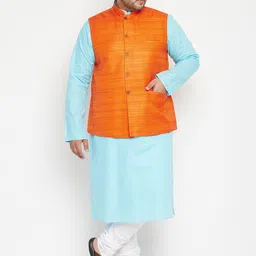VASTRAMAY Men Blue Regular Kurta with Pyjamas-53