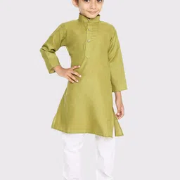Maharaja Boys Band Collar Long Sleeves Straight Kurta With Pyjama-26