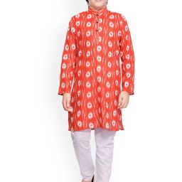Jeetethnics Boys Orange Printed Regular Kurta with Pyjamas-11