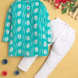 Jeetethnics Boys Ethnic Motifs Woven Design Mandarin Collar Regular Kurta With Pyjamas-31