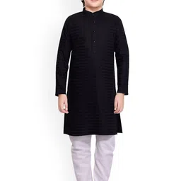 BAESD Boys Striped Self Design Kurta With Pyjamas-31