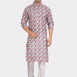 SHIWAM ETHNIX Indeevar Floral Printed Regular Kurta With Pyjamas image 1