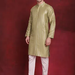Anouk Striped Regular Cotton Kurta With Pyjamas-picture-41