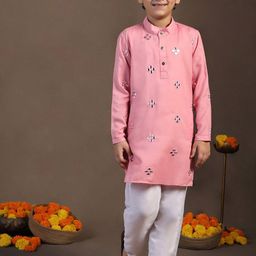 FASHION DREAM Boys Embroidered Regular Kurta with Pyjamas-image-86
