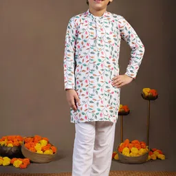 BAESD Boys Ethnic Motifs Printed Regular Kurta with Pyjamas-11