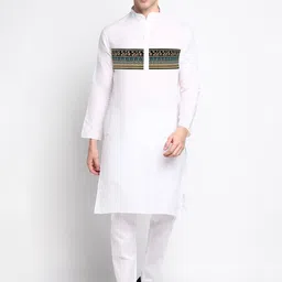 DEVOILER Ethnic Motifs Printed Mandarin Collar Regular Kurta With Pyjamas-picture-13