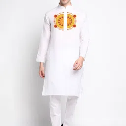 DEVOILER Ethnic Motifs Printed Mandarin Collar Regular Kurta with Pyjamas-picture-14