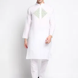 DEVOILER Ethnic Motifs Printed Band Collar Straight Kurta with Pyjamas-picture-38