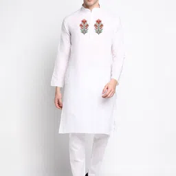 DEVOILER Men Ethnic Motifs Printed Kurta with Pyjamas-image-28