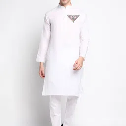 DEVOILER Ethnic Motifs Printed Band Collar Kurta With Pyjamas-picture-20