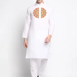 DEVOILER Ethnic Motifs Printed Band Collar Kurta with Pyjamas-picture-55