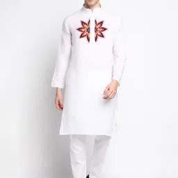 DEVOILER Ethnic Motifs Printed Mandarin Collar Regular Kurta with Pyjamas-picture-17