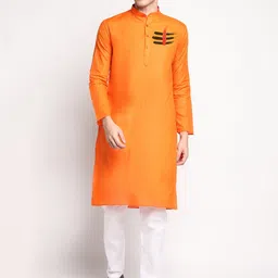 DEVOILER Ethnic Motifs Printed Band Collar Straight Kurta With Pyjama-picture-47