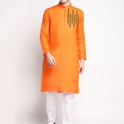 DEVOILER Ethnic Motifs Printed Mandarin Collar Regular Kurta with Pyjamas-picture-40