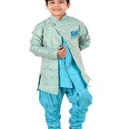 BAESD Boys Mandarin Collar Long Sleeve Kurta with Pyjamas-31