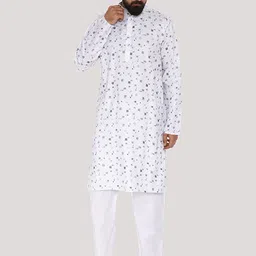 MAG Geometric Printed Regular Kurta With Pyjamas image 1