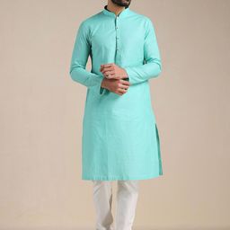 Manyavar Men Pure Cotton Kurta with Churidar-image-89