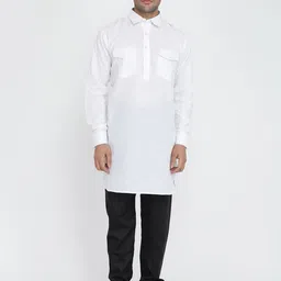 ROYAL KURTA Men White Pure Cotton Kurta with Churidar-image-80